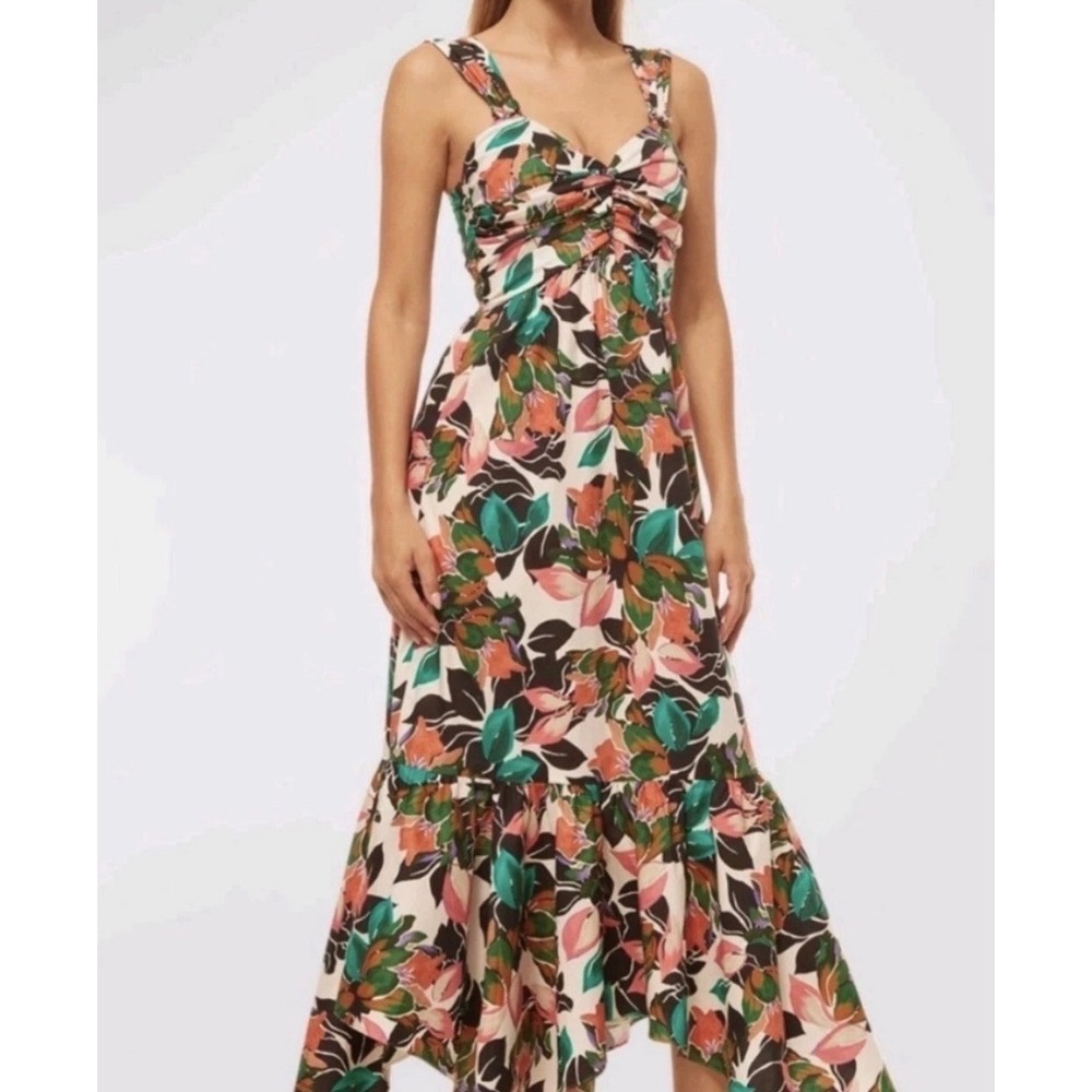 MISA Los Angeles Esperanza Tropical Floral High Low Dress NWT XS